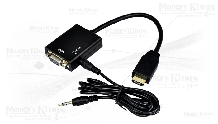 Adaptador HDMI estándar macho a VGA hembra con salida de a