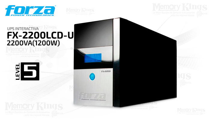 UPS 2200VA(1200W) FORZA FX-2200LCD-U interactiva