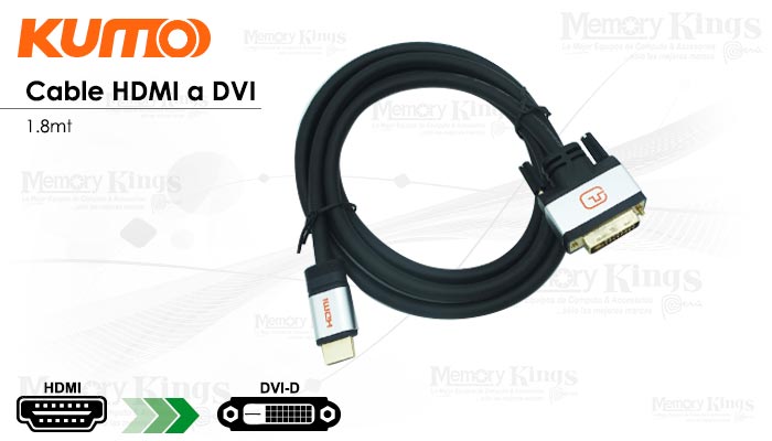 CABLE HDMI a DVI 1.8mts (24+1) KUMO
