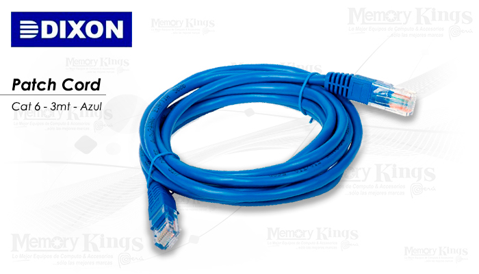 CABLE RED PATCH CORD DIXON 3mt cat-6 Blue