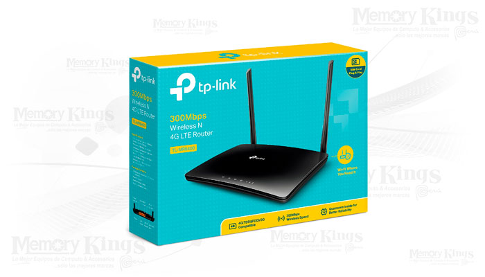 TP-Link TL-MR6400 Router 4G LTE inalámbrico N 300Mbps, módem 4G interno, 3  x LAN