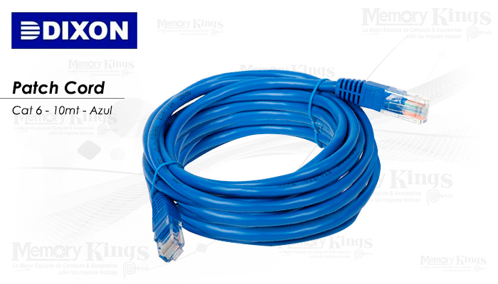 CABLE RED PATCH CORD DIXON 10mt cat-6 Blue
