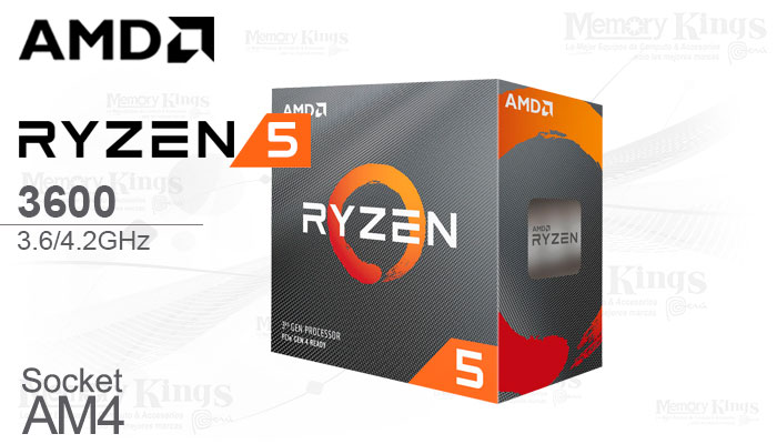 PROCESADOR AMD Ryzen 5 3600 3.6GHz|32MB 6C AM4