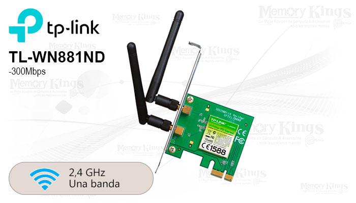 RED Wi-Fi PCI Exp TP-LINK TL-WN881ND 300MB 2antena