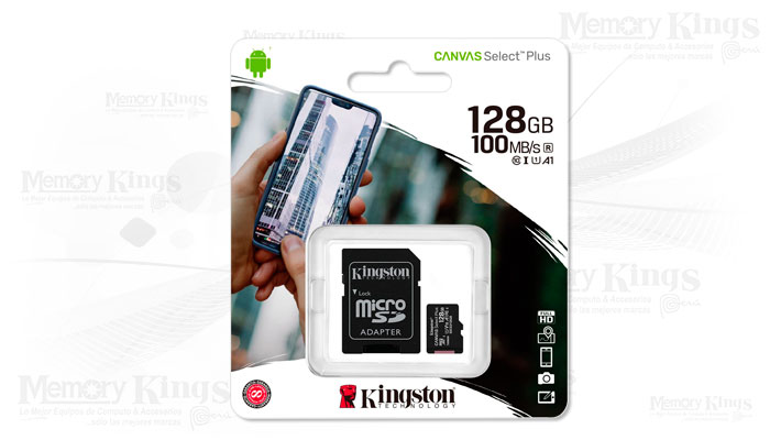MEMORIA micro SD 128GB KINGSTON CANVAS SELECT PLUS