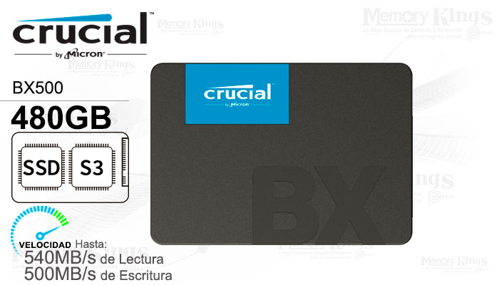 UNIDAD SSD 2.5 SATA 480GB CRUCIAL BX500