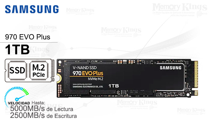UNIDAD SSD M.2 PCIe 1TB SAMSUNG 970 EVO PLUS