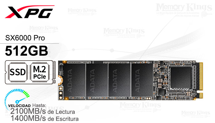 UNIDAD SSD M.2 PCIe 512GB XPG SX6000 PRO