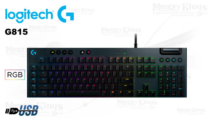 TECLADO Gaming LOGITECH G815 RGB LIGHTSYNCMECANICO BLACK