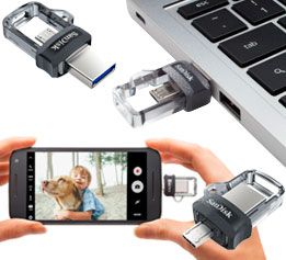 Memorias USB DUO (2in1) Libera espacio en tu Smartphone, Tablet.