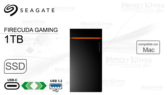 UNIDAD SSD USB-C 1TB SEAGATE FireCuda Gaming RGB