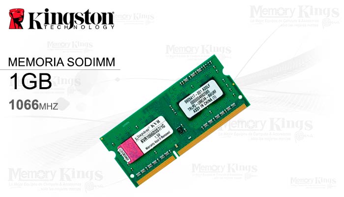 MEMORIA SODIMM DDR3 1GB 1066 KINGSTON