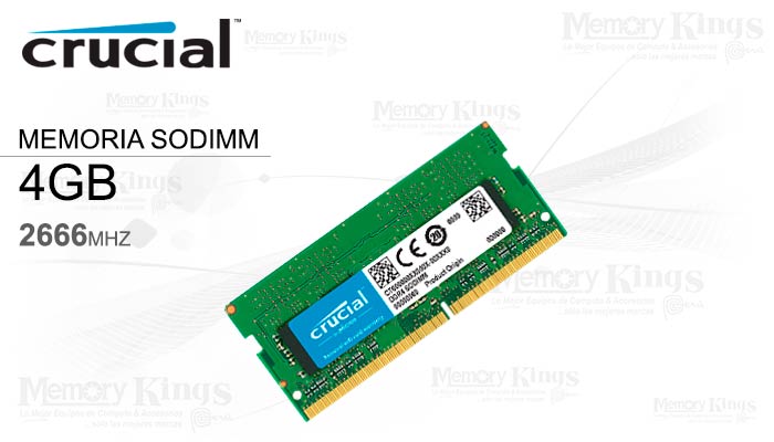 MEMORIA SODIMM DDR4 4GB 2666 CRUCIAL
