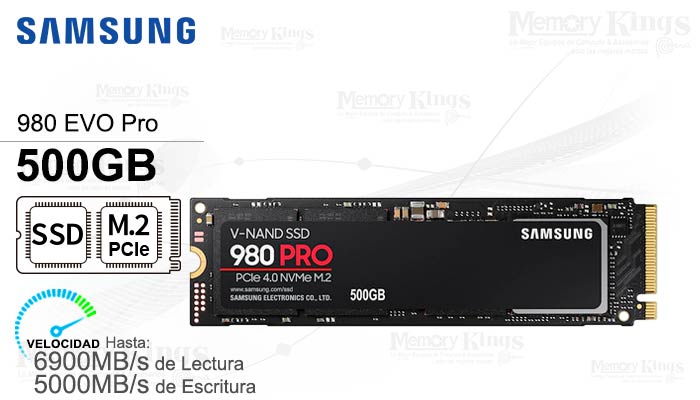 UNIDAD SSD M.2 PCIe 500GB SAMSUNG 980 PRO