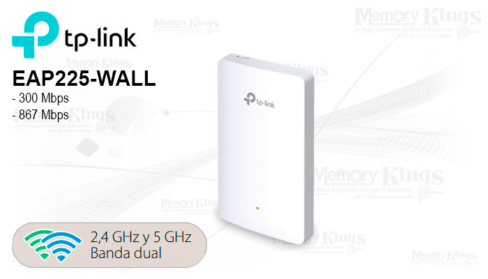 ACCESS POINT TP-LINK EAP225-Wall 2BAND PoE P|Pared