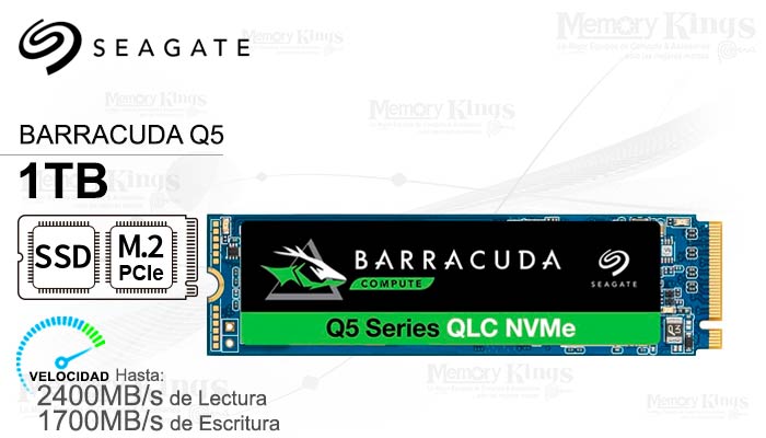 UNIDAD SSD M.2 PCIe 1TB SEAGATE BARRACUDA Q5