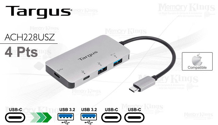 HUB USB-C TARGUS 228 2pt-USB-A|2pt-USC-C PC|Mac