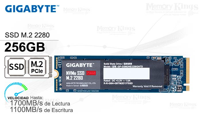 UNIDAD SSD M.2 PCIe 256GB GIGABYTE
