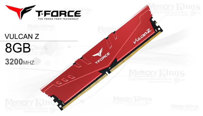MEMORIA DDR4 8GB 3200 CL16 T-FORCE VULCAN Z RED
