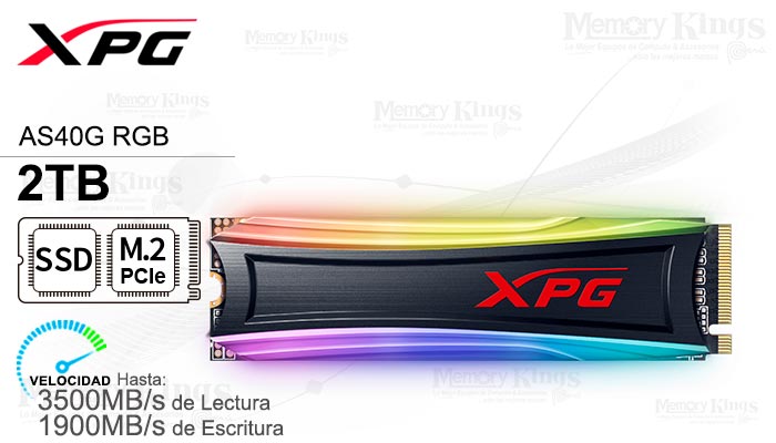 UNIDAD SSD M.2 PCIe 2TB XPG AS40G RGB