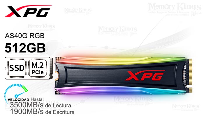UNIDAD SSD M.2 PCIe 512GB XPG AS40G RGB