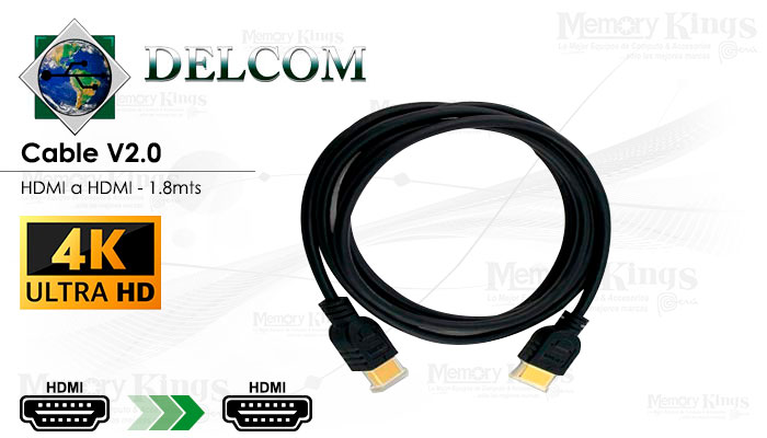 CABLE HDMI a HDMI 1.8mts DELCOM UHD 4K|2K