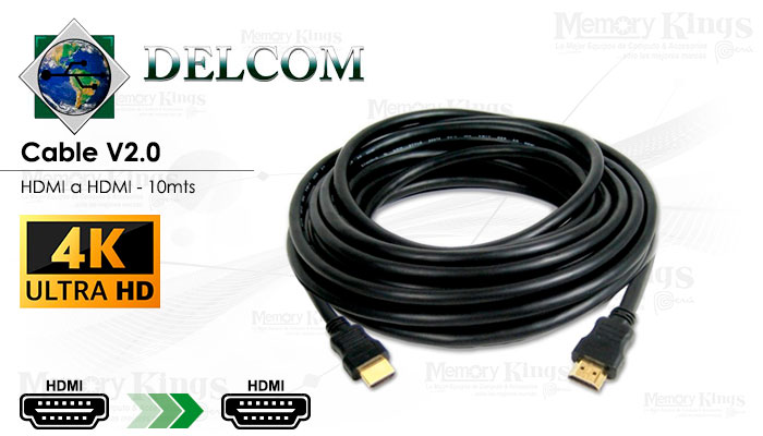 CABLE HDMI a HDMI 10mts DELCOM UHD 4K|2K