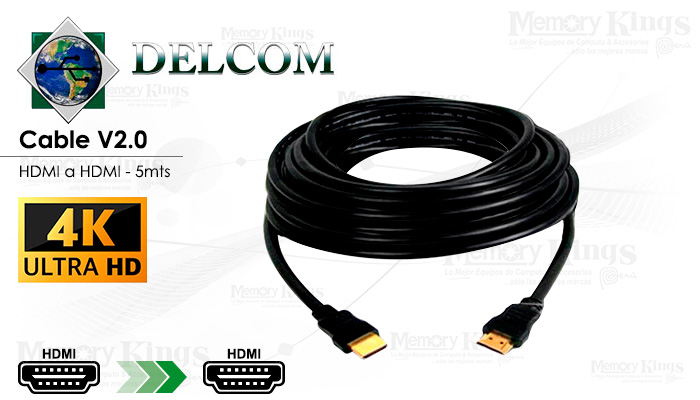 CABLE HDMI a HDMI 5mts DELCOM UHD 4K|2K
