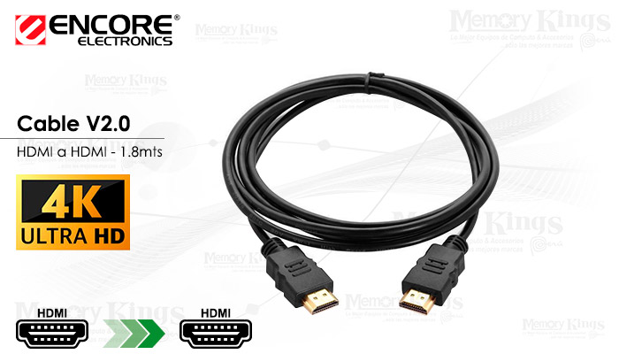 CABLE HDMI a HDMI 2.0mts ENCORE ENCA-HC V2.0 4K