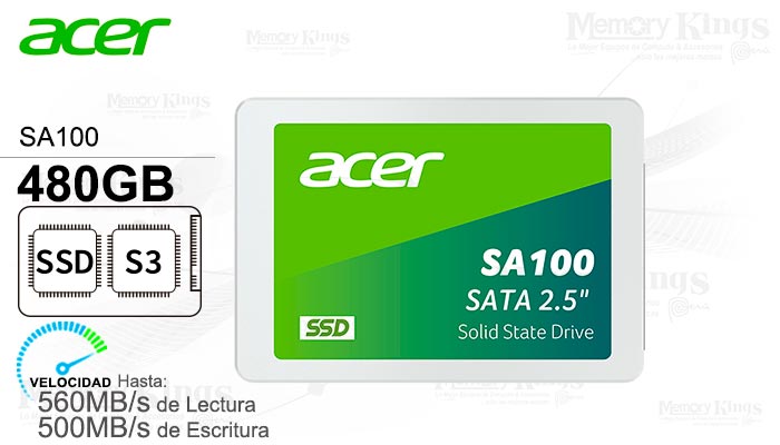 UNIDAD SSD 2.5 SATA 480GB ACER SA100