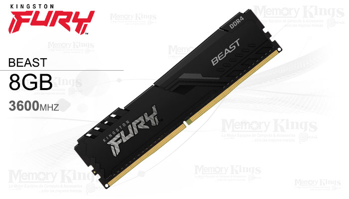 MEMORIA DDR4 8GB 3600 CL17 FURY BEAST BLACK