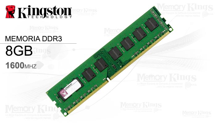 MEMORIA DDR3 8GB 1600 CL11 KINGSTON KVR16LN11|8WP