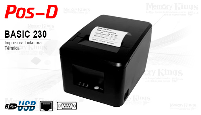 IMPRESORA Termica POS-D BASIC 230 USB|RED|Serial