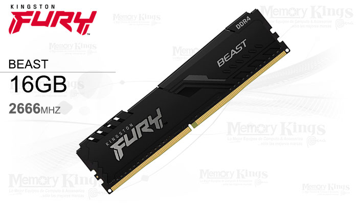 MEMORIA DDR4 16GB 2666 CL16 FURY BEAST BLACK 