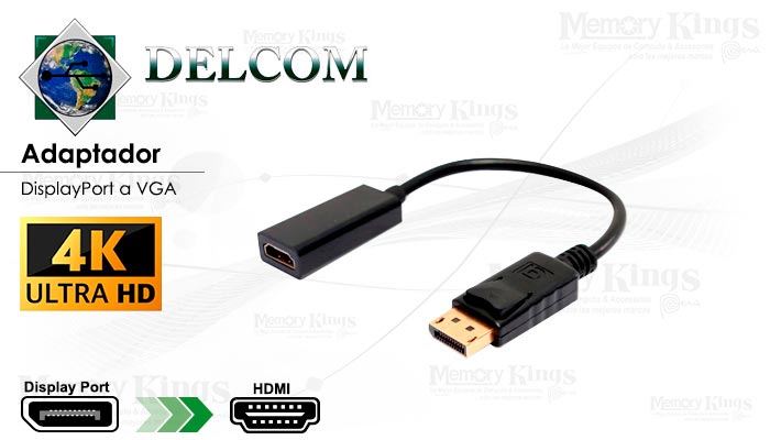ADAPTADOR DisplayPort a HDMI DELCOM FHD 4K|2K