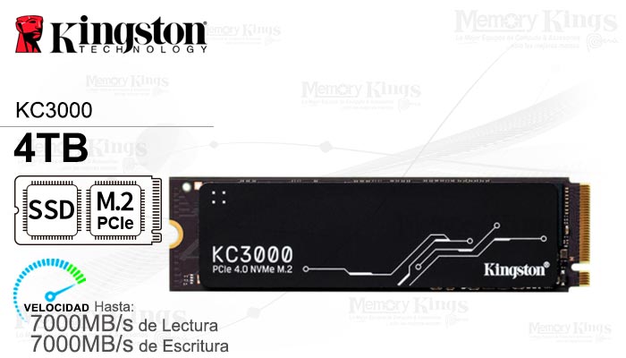 UNIDAD SSD M.2 PCIe 4TB KINGSTON KC3000