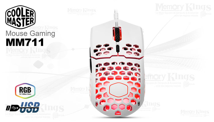 MOUSE Gaming COOLER MASTER MM711 RGB White Glossy