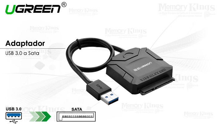 ADAPTADOR USB a SATA SSD|HDD 3.5|2.5 UGREEN CR108