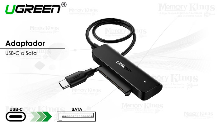 ADAPTADOR USB-C a SATA HDD|SSD 2.5 UGREEN CM321