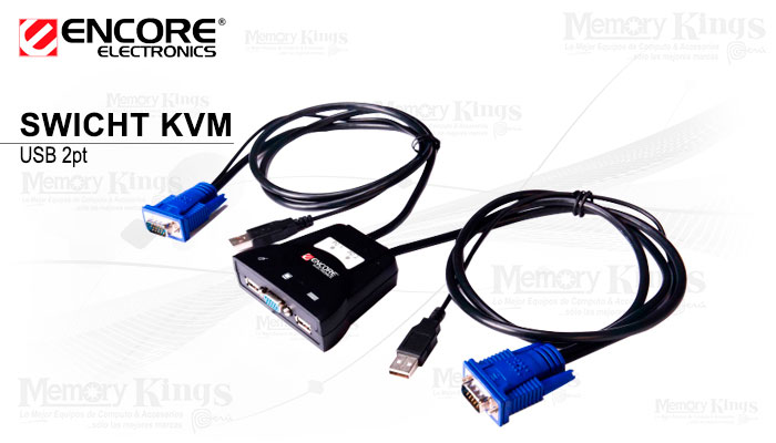 SWITCH KVM USB 2pt ENCORE ENKVM-USB C|Cable Integr