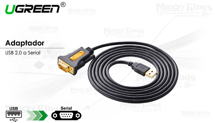 CABLE USB a SERIAL RS232 DB-9 UGREEN 1mt.