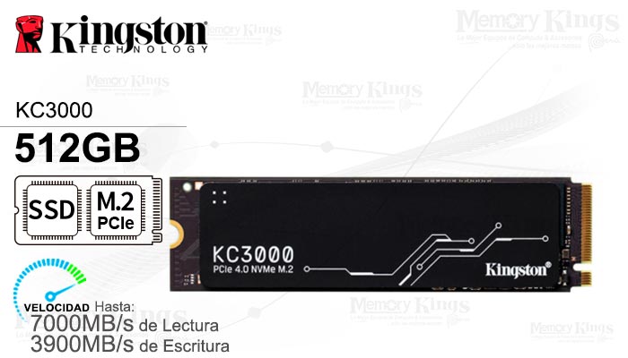 UNIDAD SSD M.2 PCIe 512GB KINGSTON KC3000