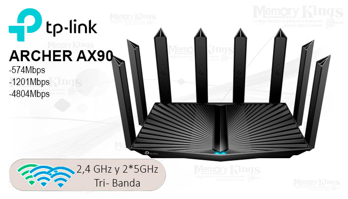 ROUTER TP-LINK Archer AX90 AX6600 3BAND 8antenas