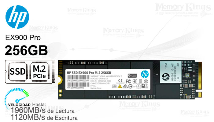 UNIDAD SSD M.2 PCIe 256GB HP EX900 PRO