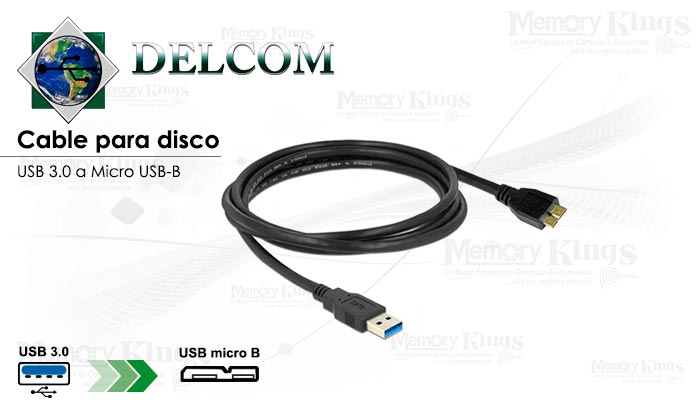 CABLE USB 3.0 DELCOM para DISCO DURO EXTERNO