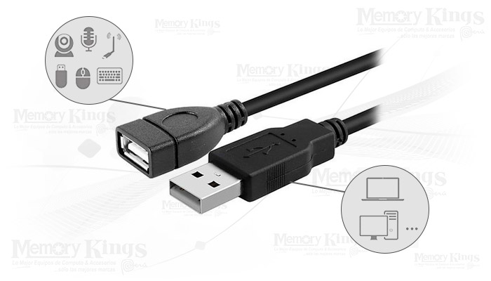 CABLE USB 2.0 Extension 3.0mts DELCOM C|Filtro
