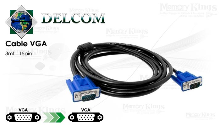 CABLE VGA 3.0mts DELCOM AB-15pin Macho C|Filtro