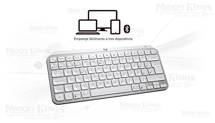 Teclado Inalambrico Logitech MX KEYS MINI Blanco/ Retroiluminado / Windows  - MAC / USB-C / Español / 920-010477 /
