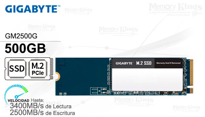 UNIDAD SSD M.2 500GB GIGABYTE - Memory Kings, lo mejor en de computo y accesorios