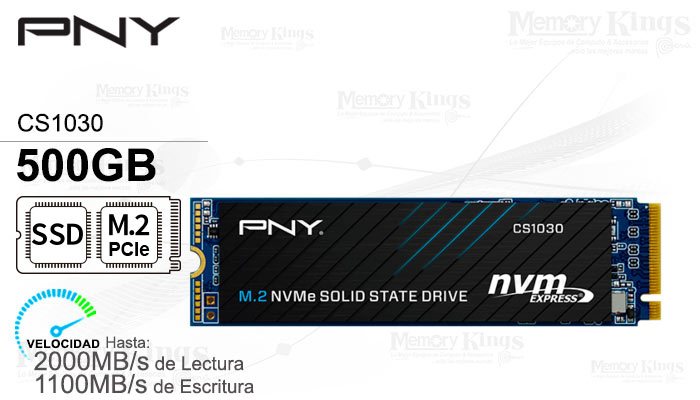 UNIDAD SSD M.2 PCIe 500GB PNY CS1030